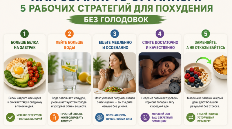 Как обмануть организм: 5 рабочих стратегий для похудения без голодовок